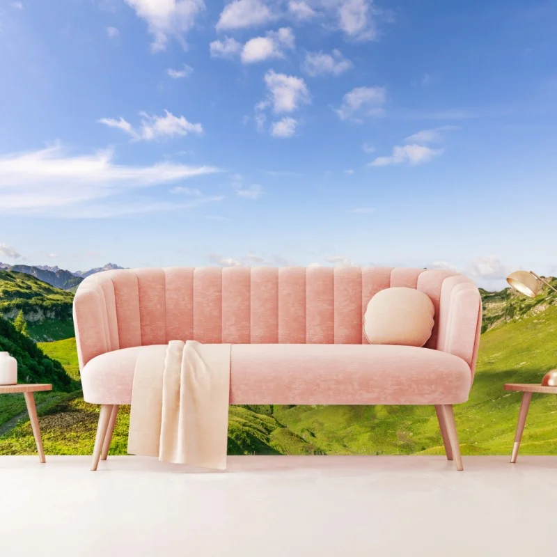 Wall mural serene alpine mountain lake