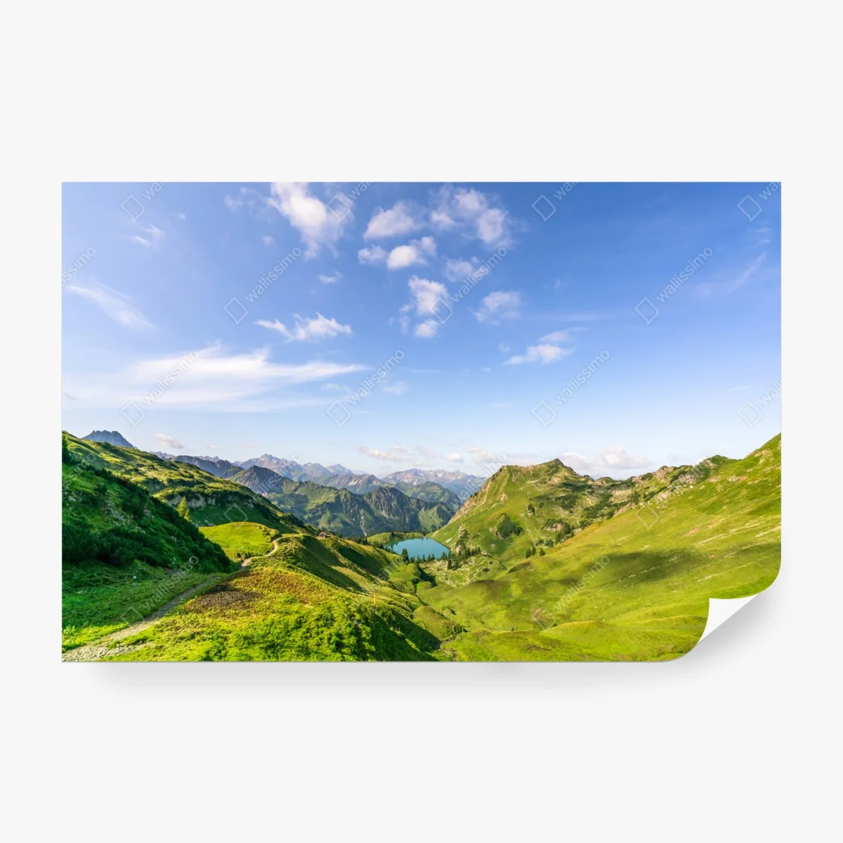 Wall mural serene alpine mountain lake • Wallissimo® Wall mural serene alpine mountain lake • Wallissimo®