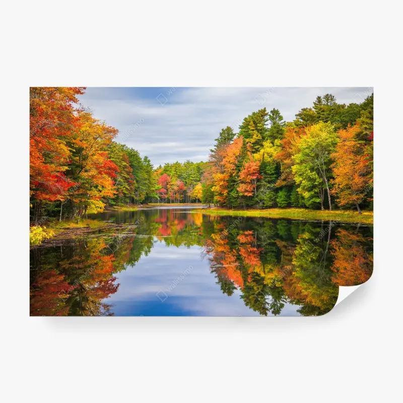 Wall mural autumn reflections in New England