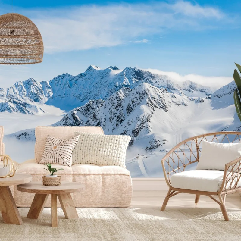 Wall mural Kaunertal glacier panorama over snowy peaks