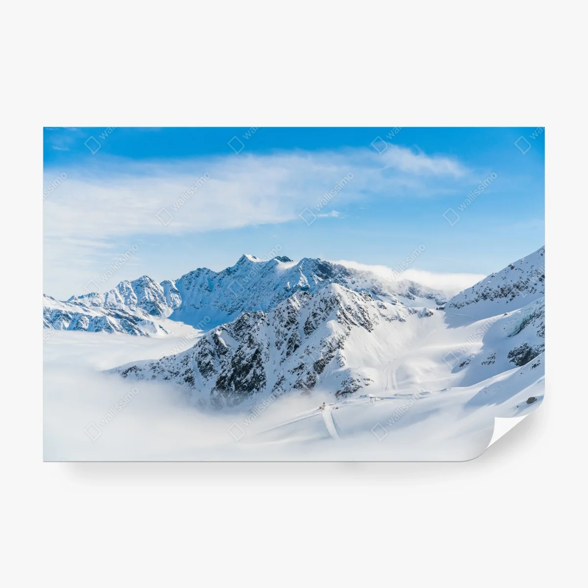 Wall mural Kaunertal glacier panorama over snowy peaks ⁕ Wallissimo®