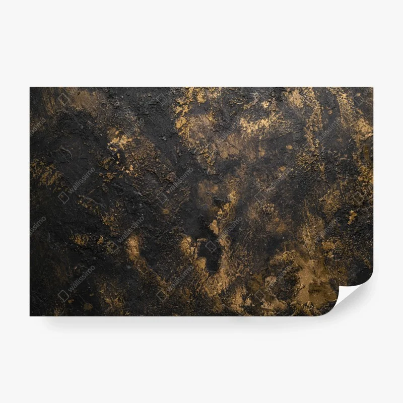 Wall mural black and gold textured abstract wall art