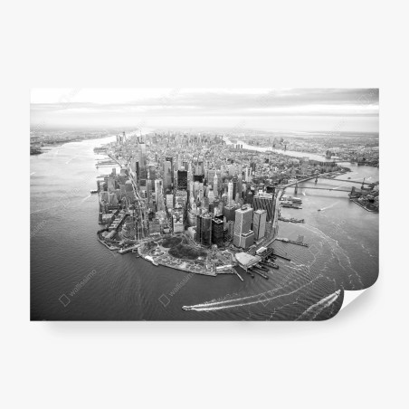 Wall mural Manhattan skyline aerial view • Wallissimo®