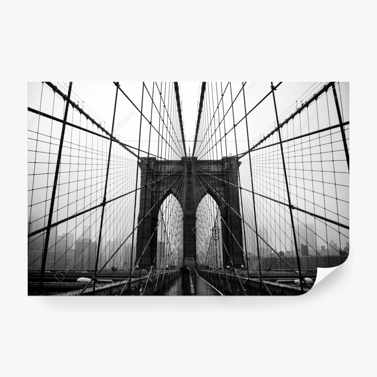 Wall mural Brooklyn Bridge geometric perspective • Wallissimo®