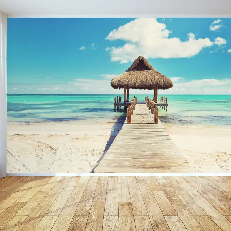 Wall mural tropical pier in Punta Cana
