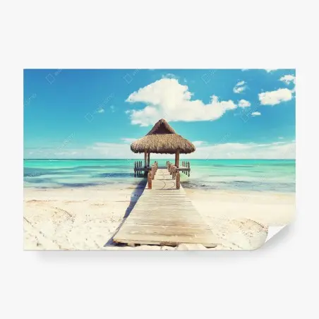 Wall mural tropical pier in Punta Cana • Wallissimo®