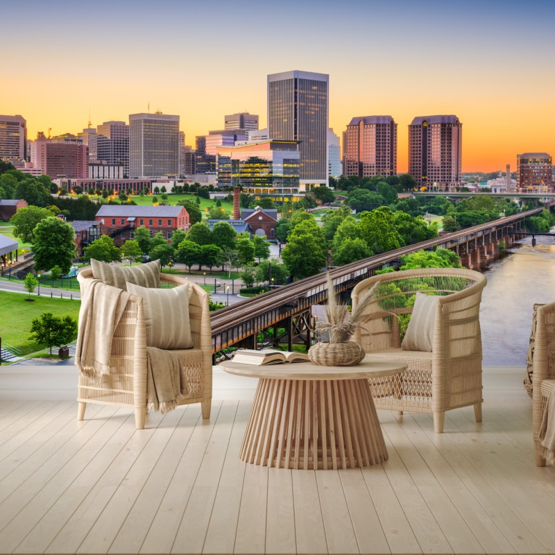 Wall mural Richmond skyline at sunset