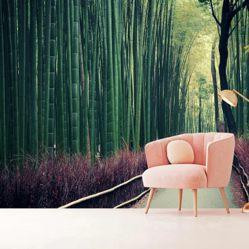 Wall mural serene bamboo grove pathway in Arashiyama