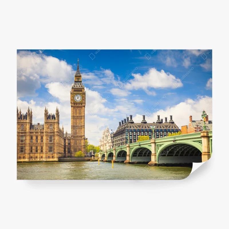 Wall mural London skyline with Big Ben and Westminster Bridge