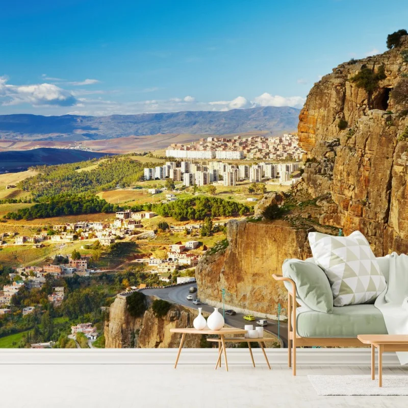 Wall mural dramatic cliffs of Constantine cityscape