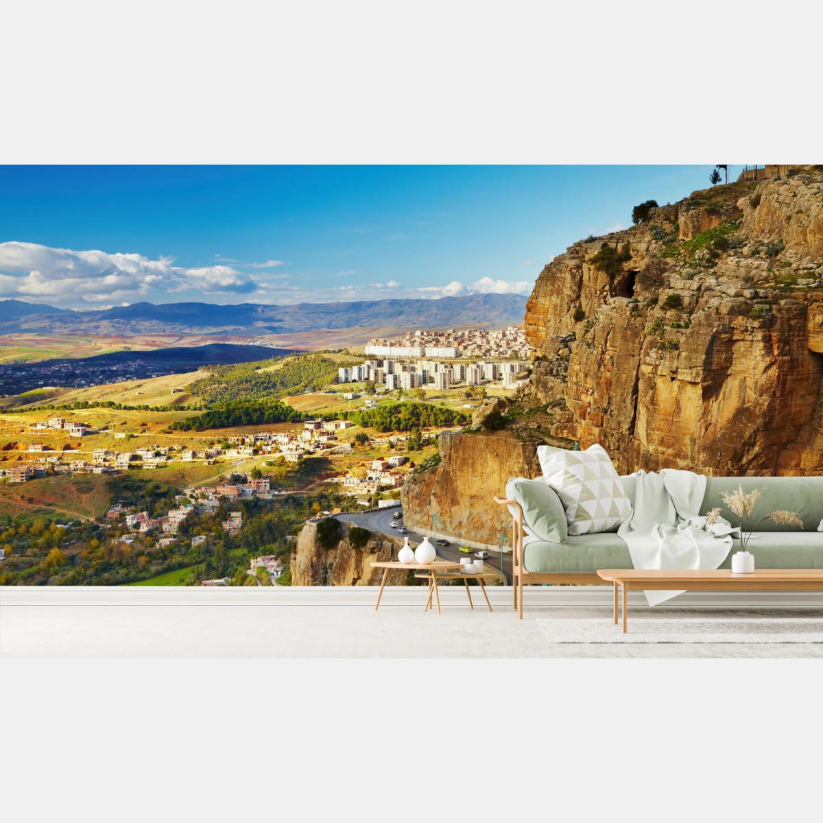 Wall mural dramatic cliffs of Constantine cityscape • Wallissimo®