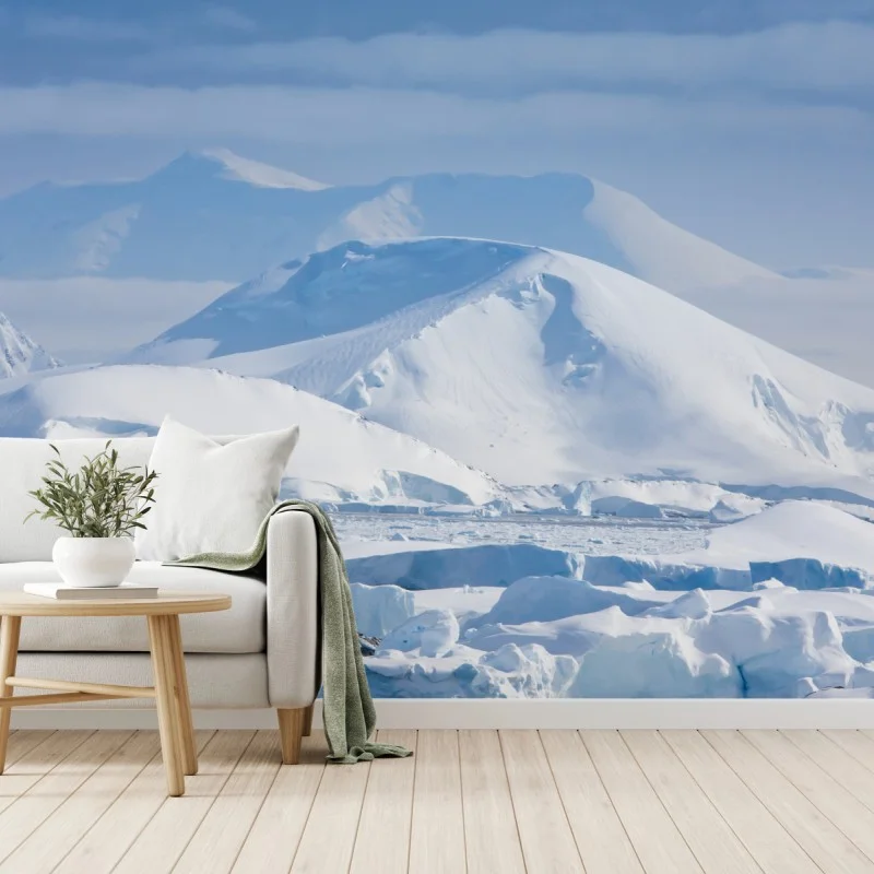 Wall mural snow-covered mountain panorama ⁕ Wallissimo® Wall mural snow-covered mountain panorama ⁕ Wallissimo®