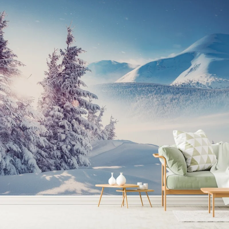 Wall mural majestic Carpathian winter landscape