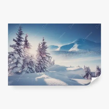 Wall mural majestic Carpathian winter landscape • Wallissimo®