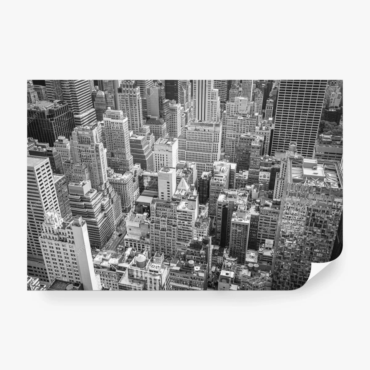 Wall mural urban aerial skyline in monochrome ⁕ Wallissimo®