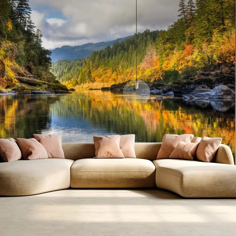 Wall mural Rogue River autumn reflections