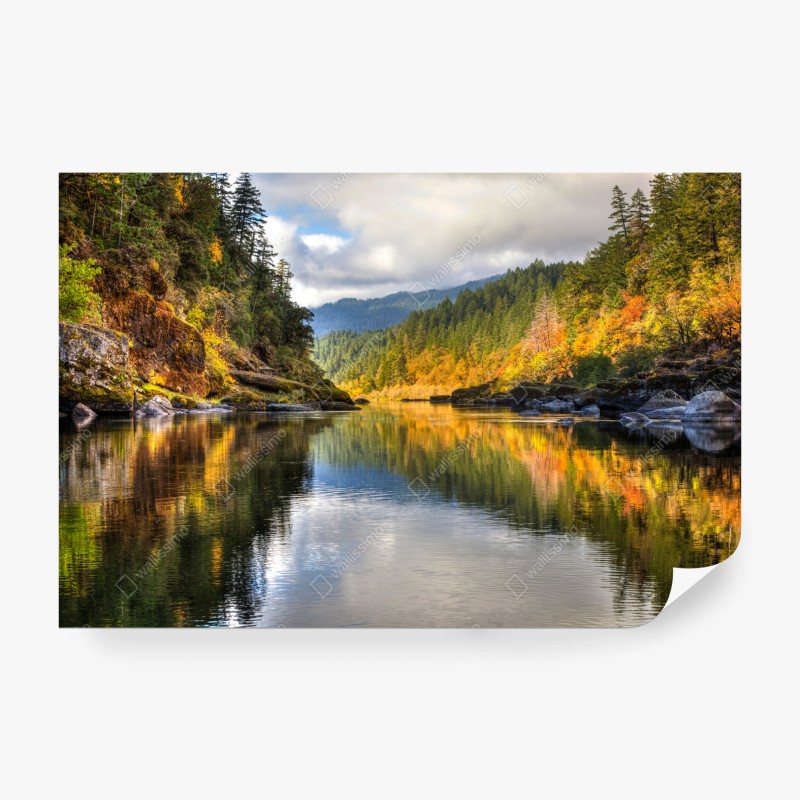 Wall mural Rogue River autumn reflections