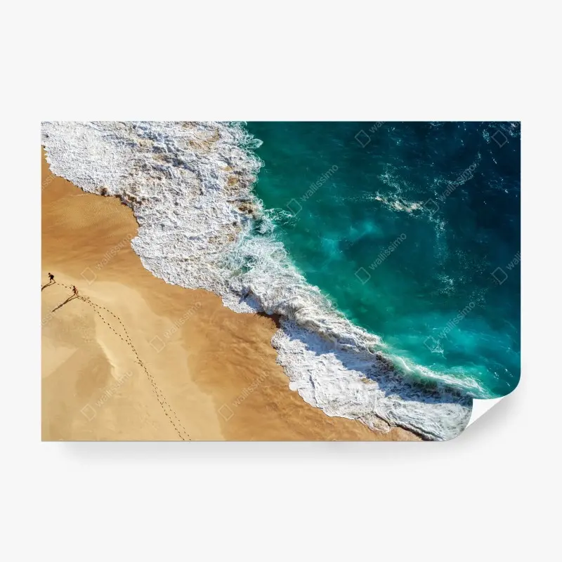 Wall mural turquoise waves at Kelingking Beach