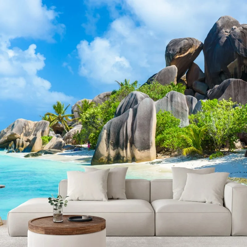 Wall mural Anse Source d'Argent beach, La Digue