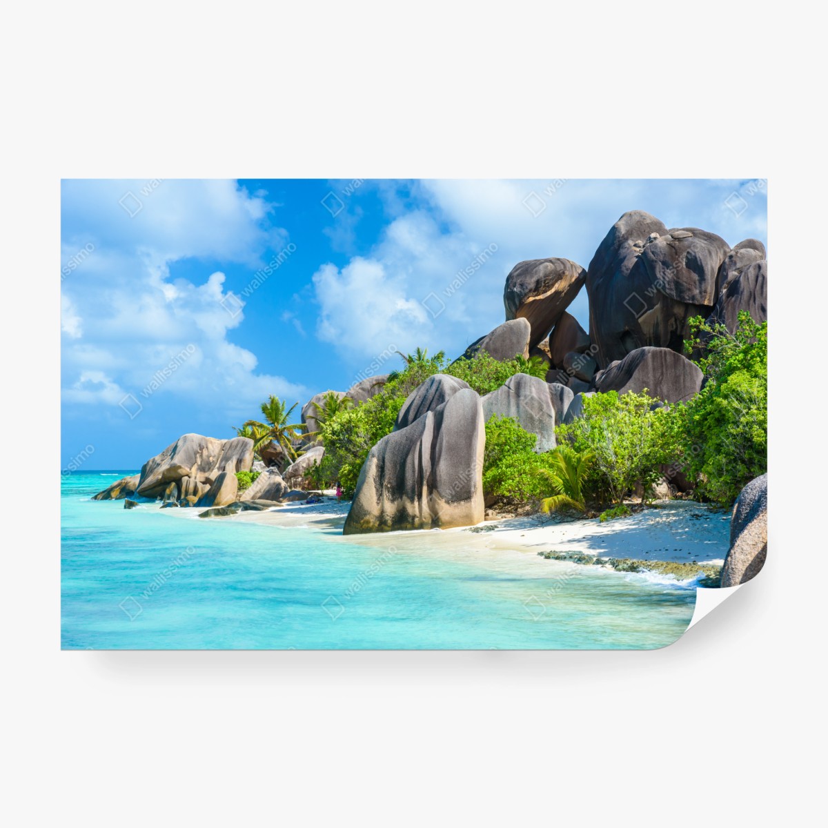 Wall mural Anse Source d'Argent beach, La Digue ⁕ Wallissimo® Wall mural Anse Source d'Argent beach, La Digue ⁕ Wallissimo®