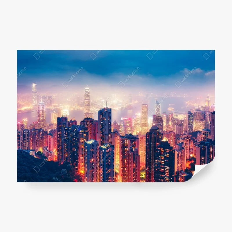 Wall mural Hong Kong night skyline from Victoria Peak