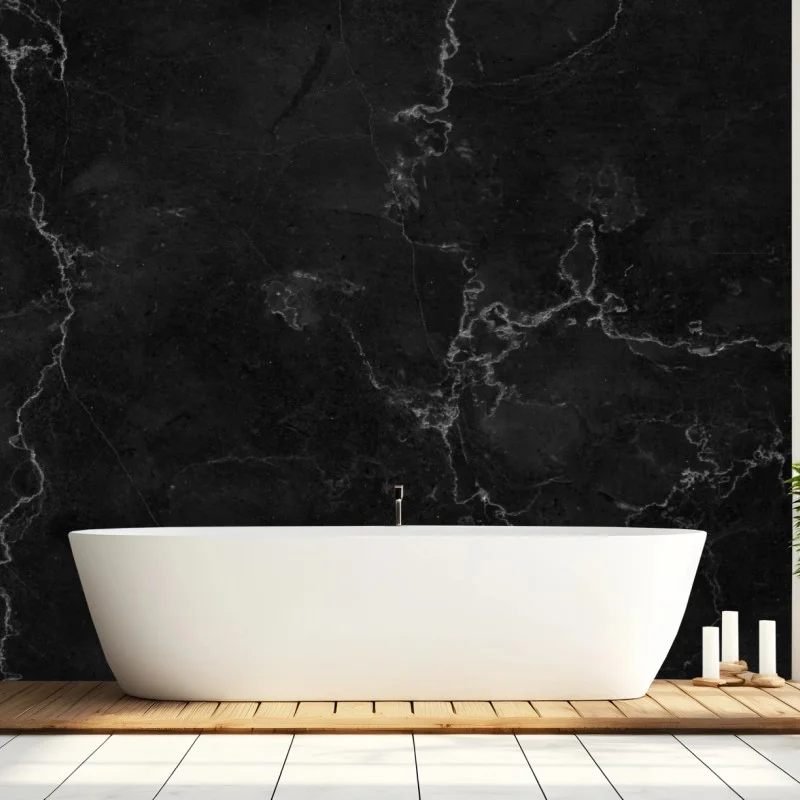 Wall mural black marble veined pattern
