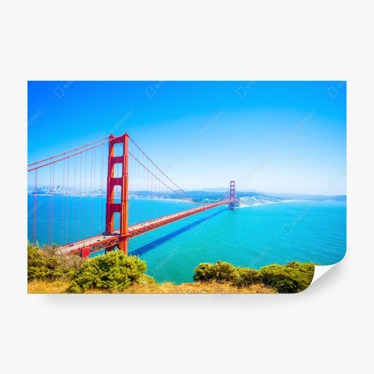 Wall mural Golden Gate Bridge over San Francisco bay • Wallissimo® Wall mural Golden Gate Bridge over San Francisco bay • Wallissimo®