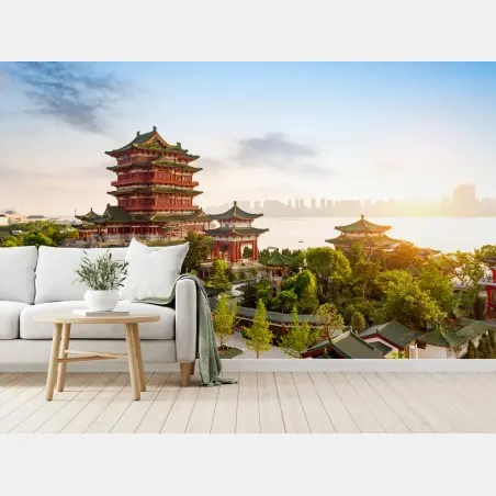 Wall mural Tengwang Pavilion at sunrise • Wallissimo®
