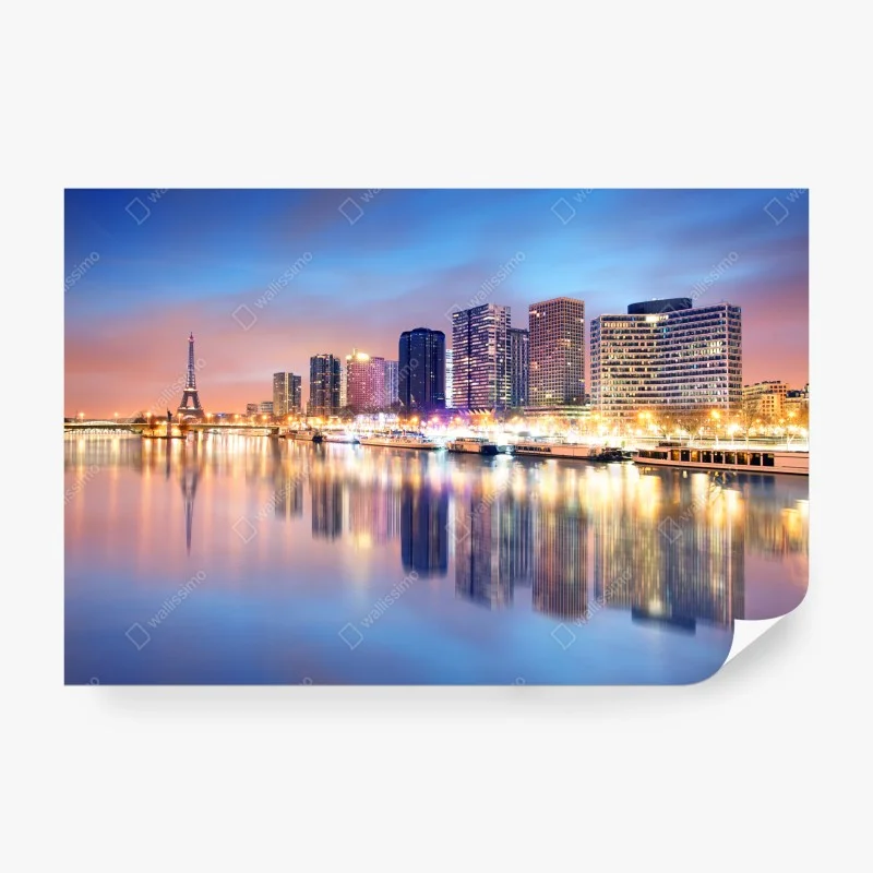 Wall mural Paris skyline at dusk