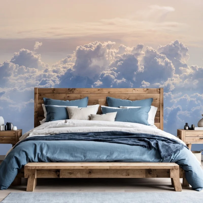 Wall mural gentle clouds above blue sky
