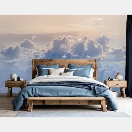 Wall mural gentle clouds above blue sky • Wallissimo®