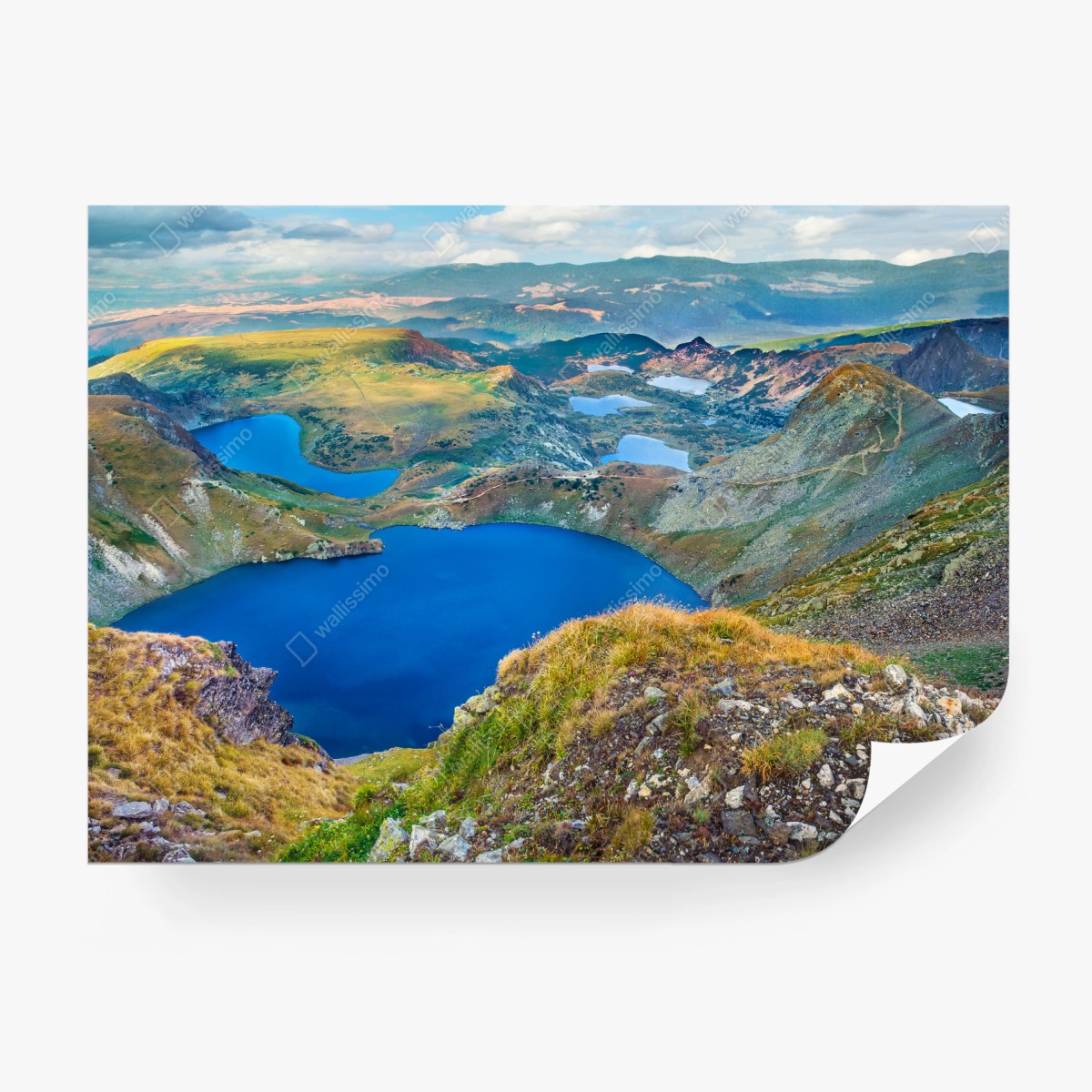 Wall mural alpine blue lakes panorama • Wallissimo®