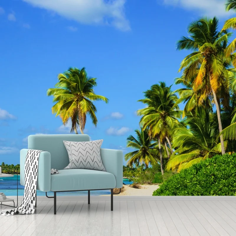 Wall mural tropical palm beach paradise
