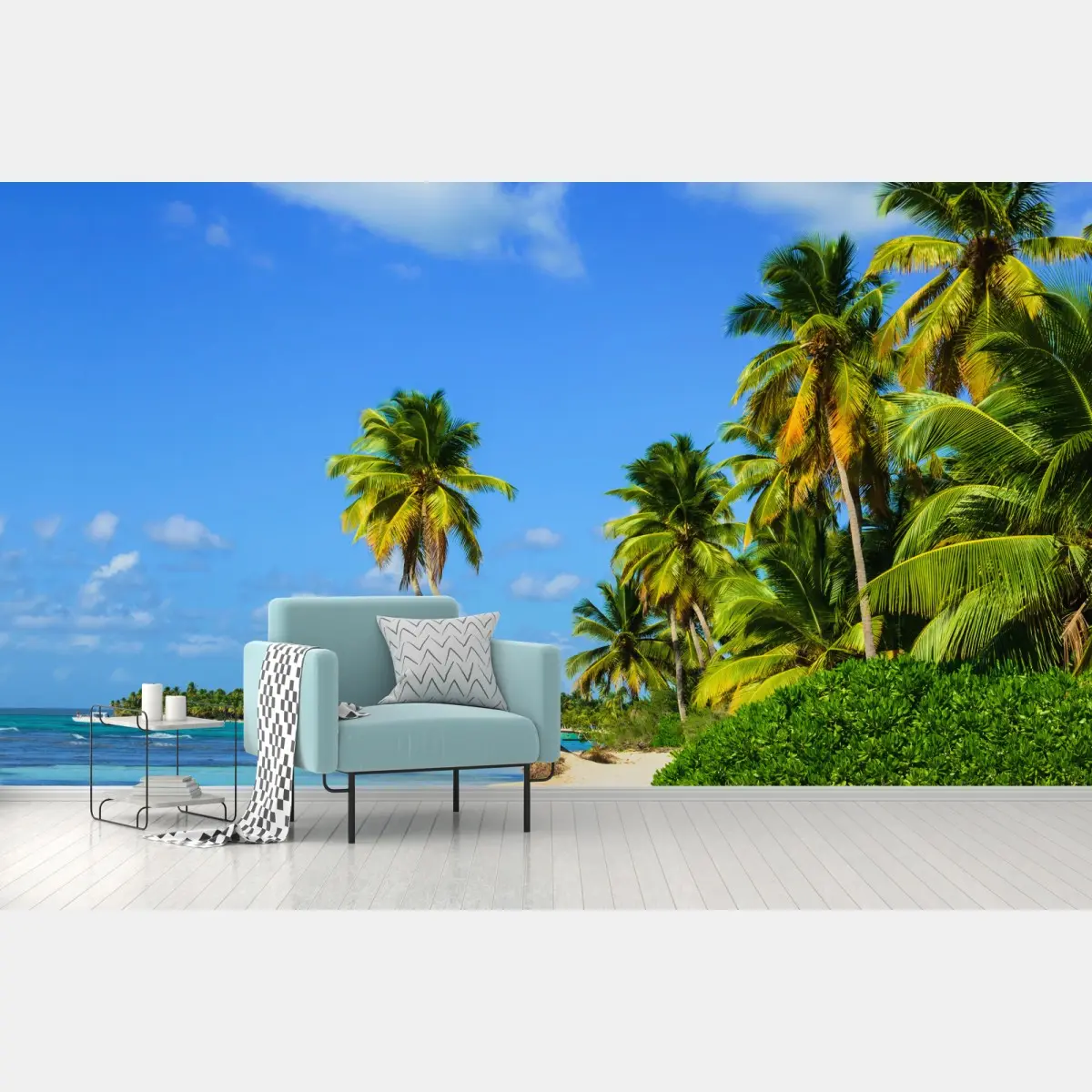 Wall mural tropical palm beach paradise • Wallissimo®