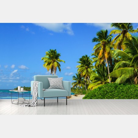 Wall mural tropical palm beach paradise • Wallissimo®