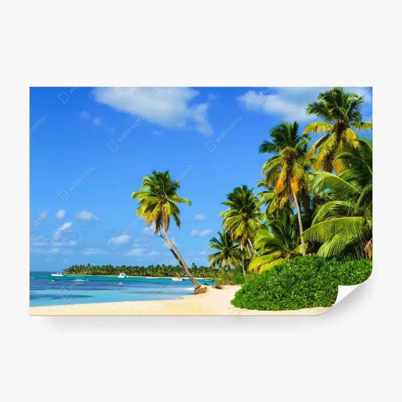 Wall mural mint banana leaf pattern • Wallissimo®