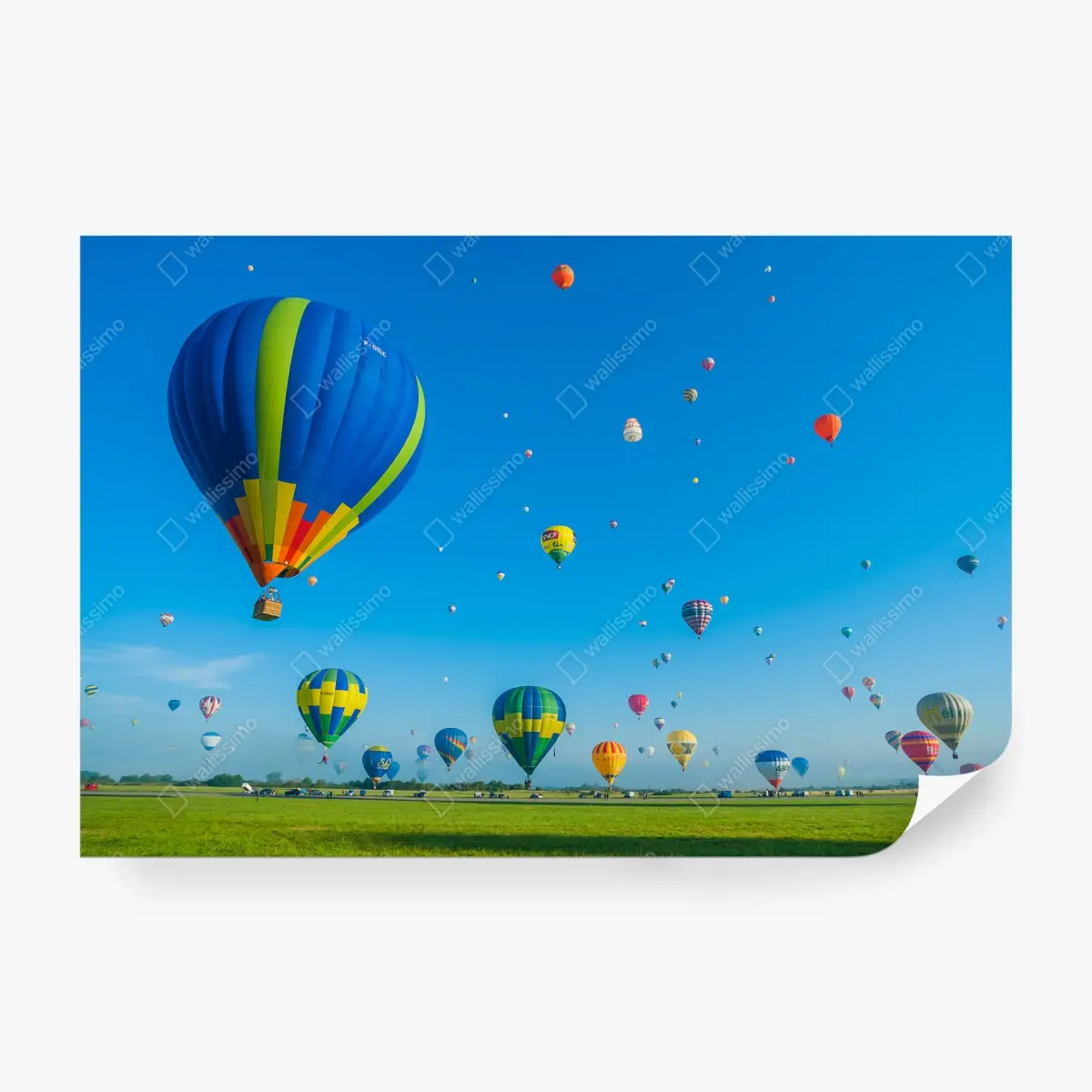 Wall mural colorful hot air balloons over Chambley • Wallissimo®