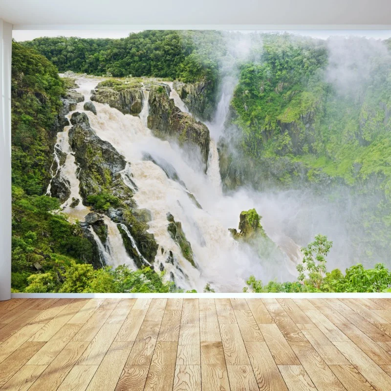 Wall mural Barron Falls rainforest waterfall panorama ⁕ Wallissimo®