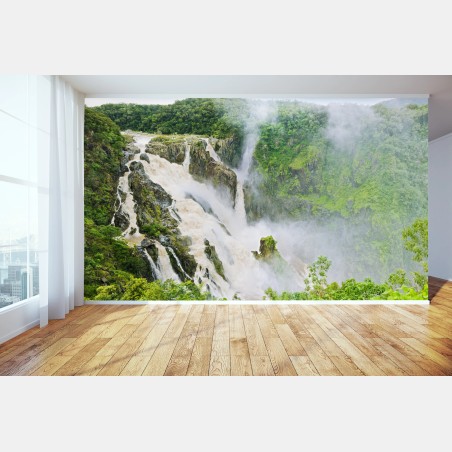 Wall mural Barron Falls rainforest waterfall panorama • Wallissimo®