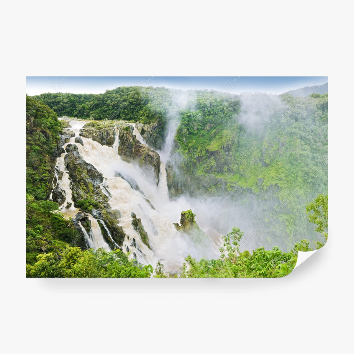 Wall mural Barron Falls rainforest waterfall panorama • Wallissimo®