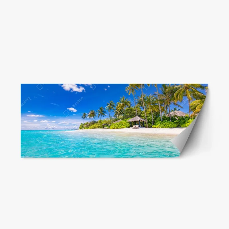 Repositionable sticker tropical turquoise beach paradise