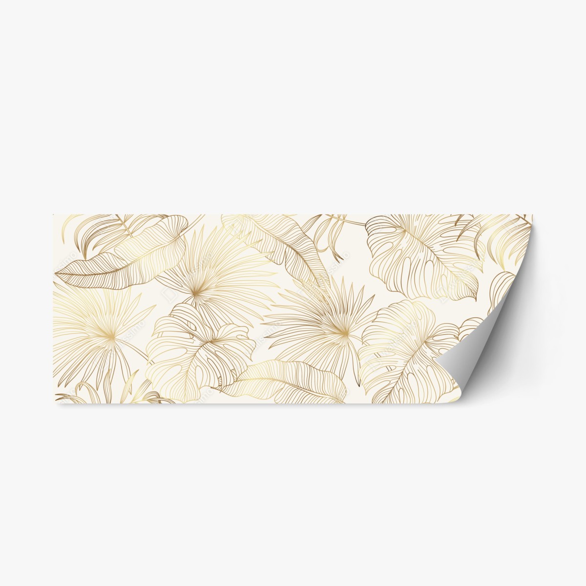 Repositionable sticker golden tropical leaves pattern • Wallissimo® Repositionable sticker golden tropical leaves pattern • Wallissimo®