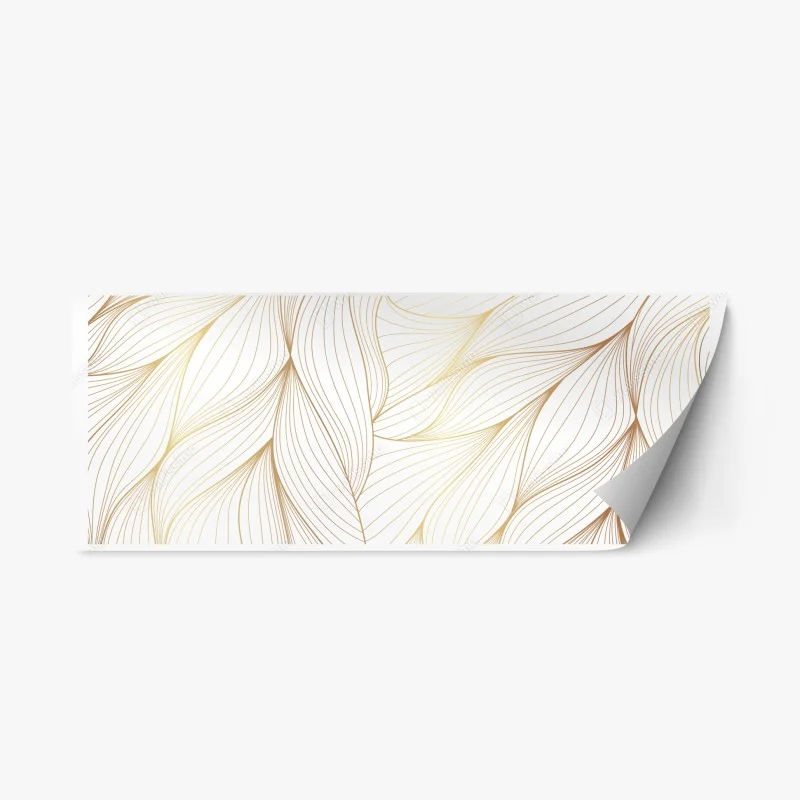 Repositionable sticker golden flowing lines abstract design