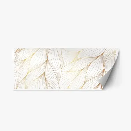 Repositionable sticker golden flowing lines abstract design • Wallissimo®