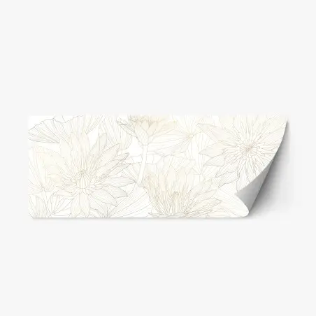 Repositionable sticker delicate gold floral line art • Wallissimo®