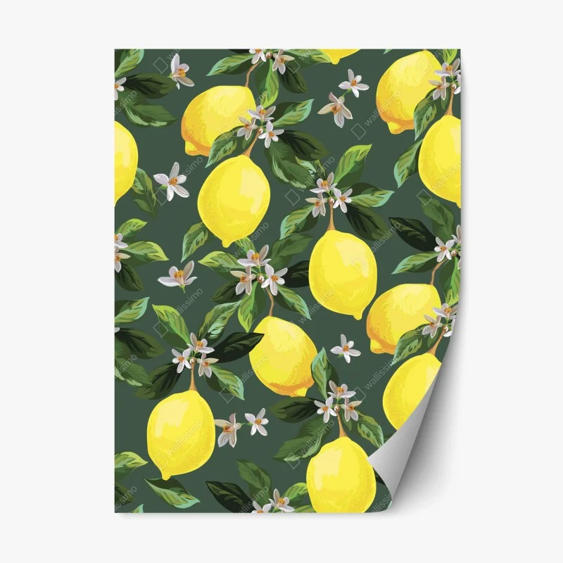 Repositionable sticker lemon blossom botanical print