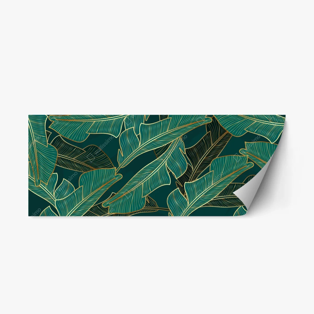 Repositionable sticker gold-lined tropical banana leaves pattern ⁕ Wallissimo® Repositionable sticker gold-lined tropical banana leaves pattern ⁕ Wallissimo®