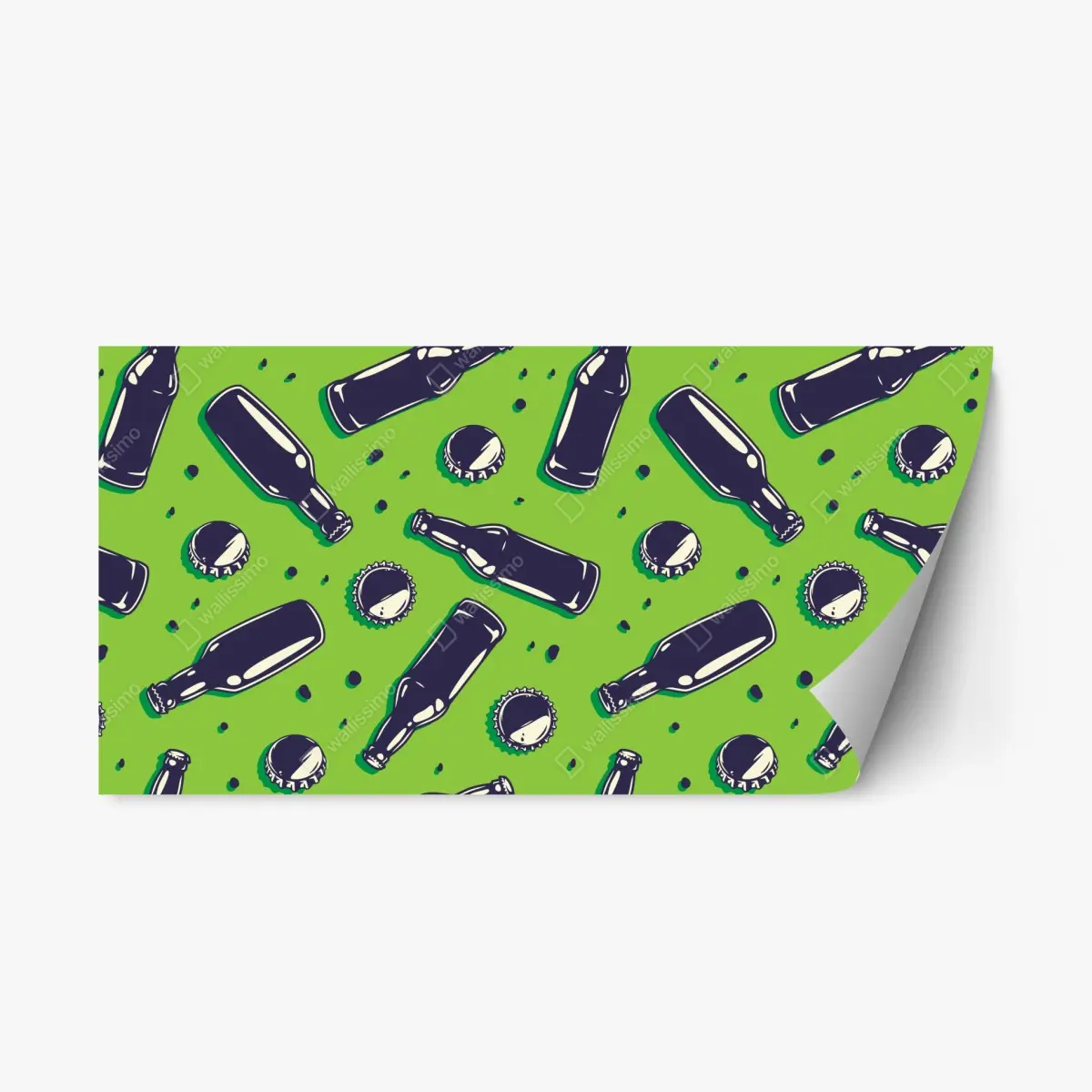 Repositionable sticker green beer bottle pop art print ⁕ Wallissimo® Repositionable sticker green beer bottle pop art print ⁕ Wallissimo®