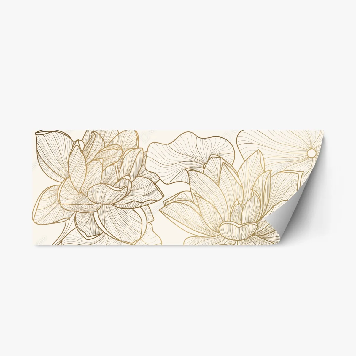 Repositionable sticker elegant gold line floral illustration ⁕ Wallissimo® Repositionable sticker elegant gold line floral illustration ⁕ Wallissimo®
