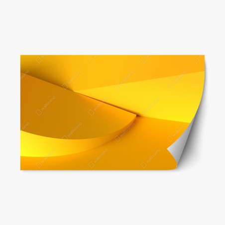 Repositionable sticker yellow geometric 3d abstract composition • Wallissimo®